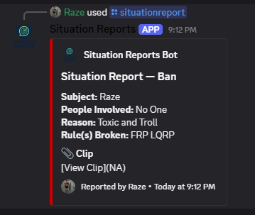 Ban log embed